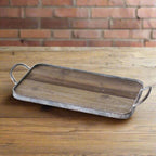 Wood & Metal Rectangle Tray