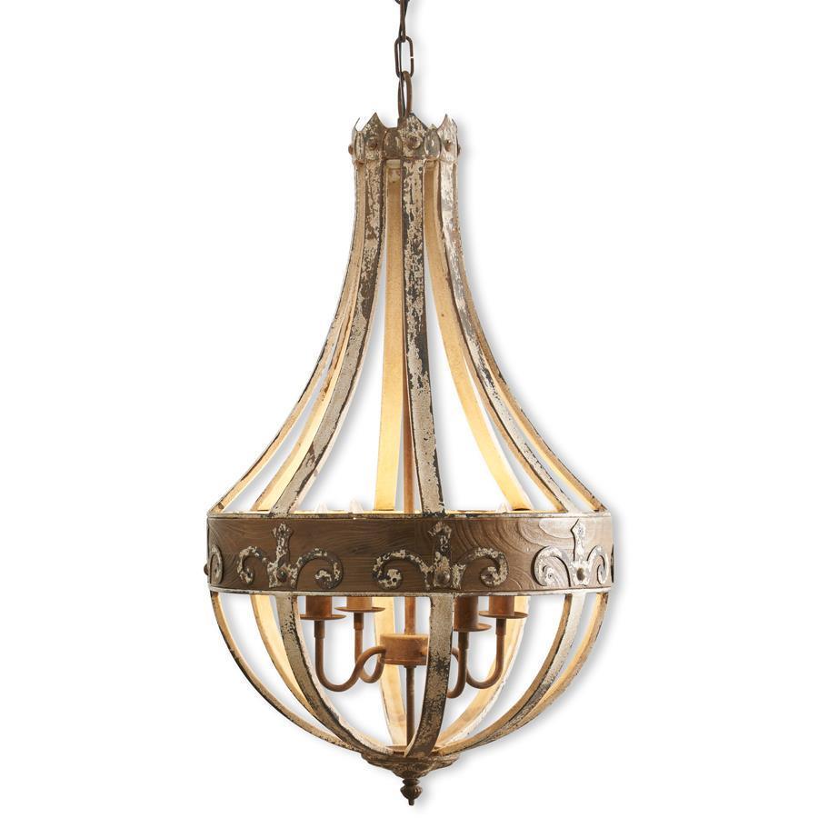 Wood Pear Shaped Chandelier