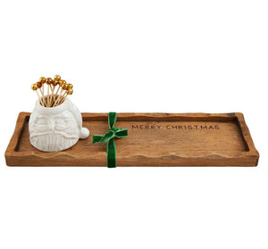 White Xmas Tray & Toothpick Set