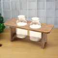Wooden Flower Stand & 2 Bottles Set