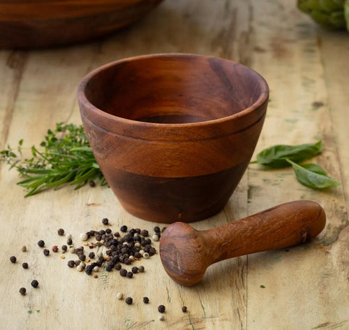 Wooden Mortar & Pestle