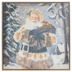 Woodland Santa Canvas Wall Art