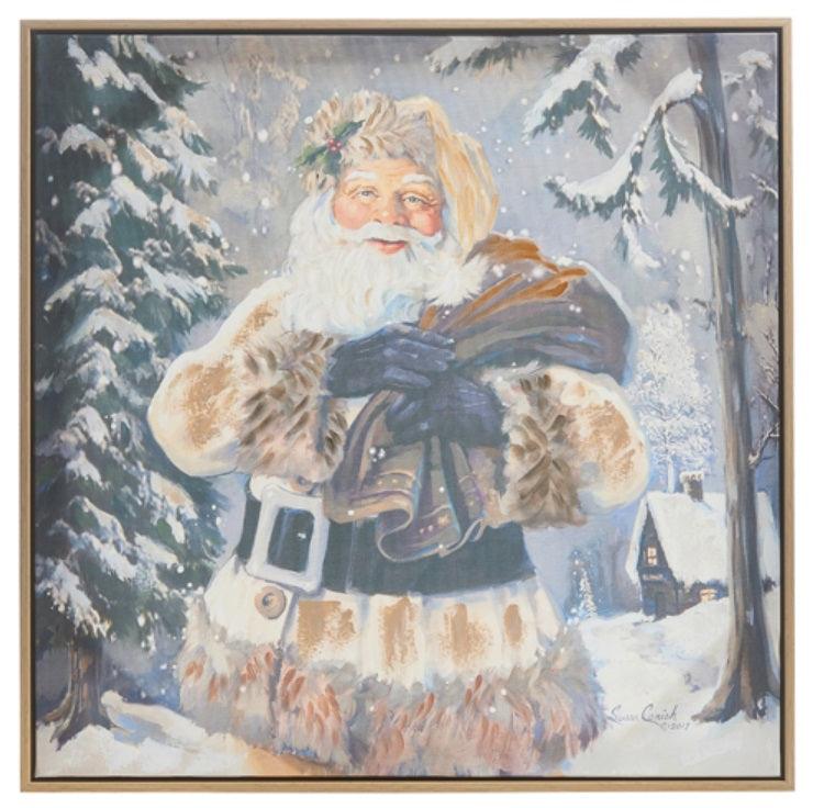 Woodland Santa Canvas Wall Art