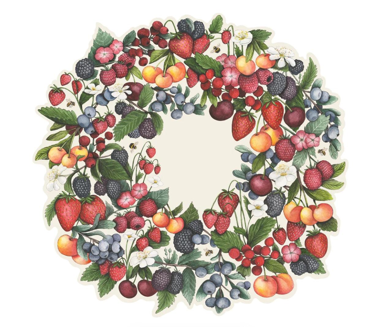 Die Cut Berry Wreath Placemat