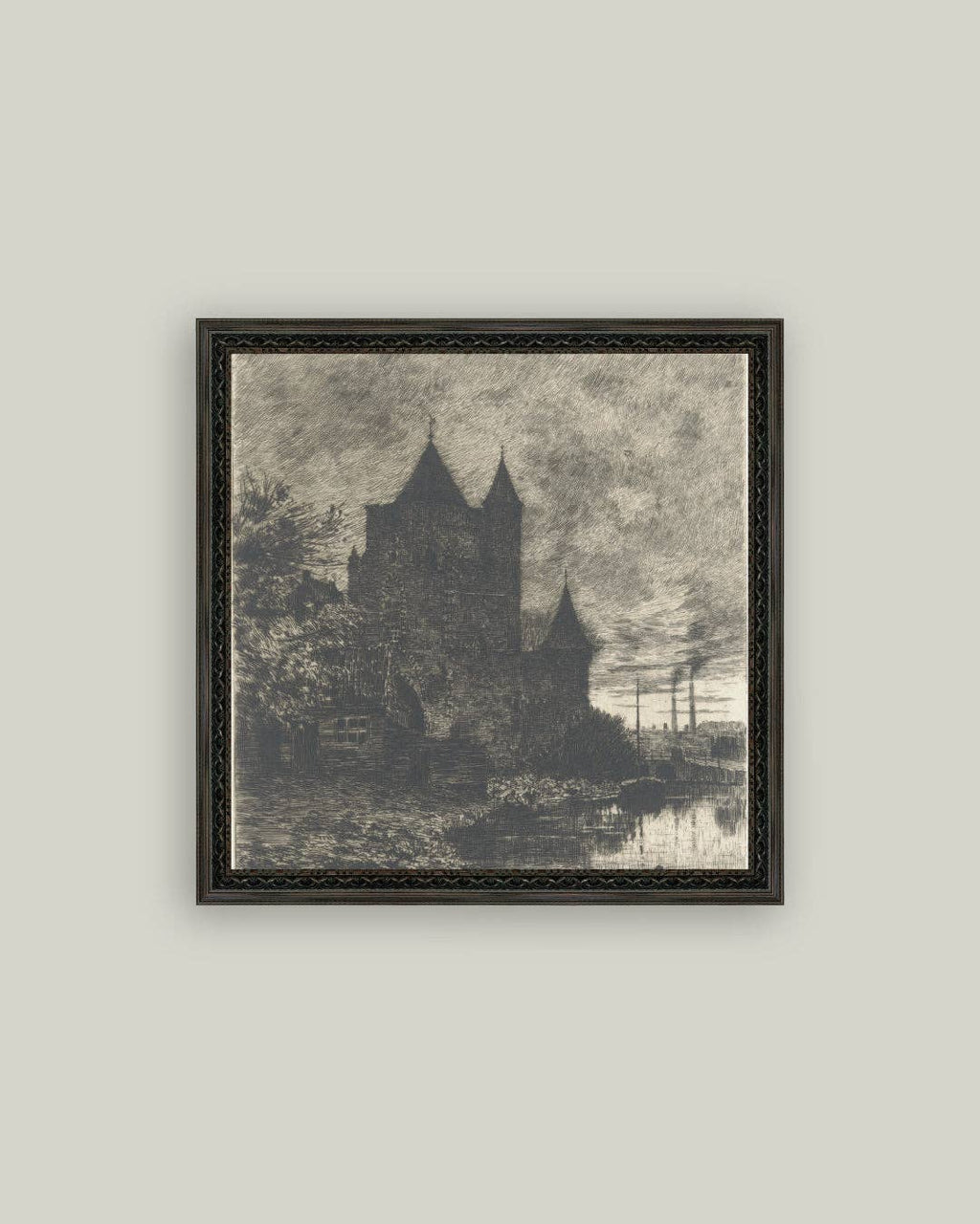 Haunted Chateau Framed Antique Art