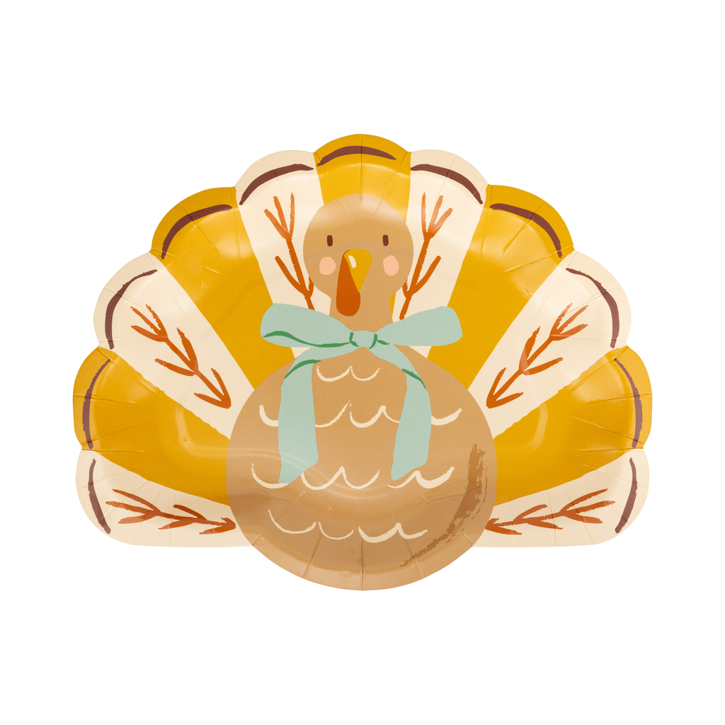 Gobble Turkey Shaped Paper Plates