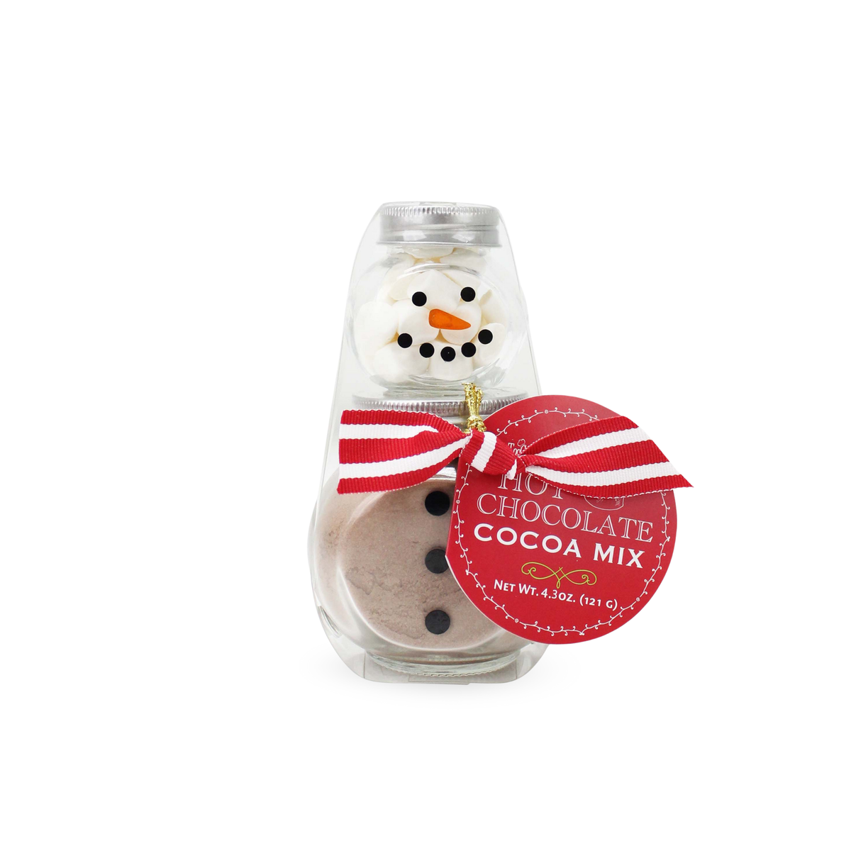 Stack Glass Jar Snowman Cocoa S/2