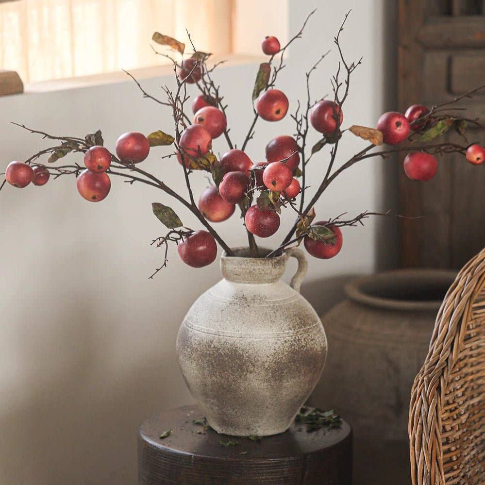 Faux Red Apple Branch Stem 36"