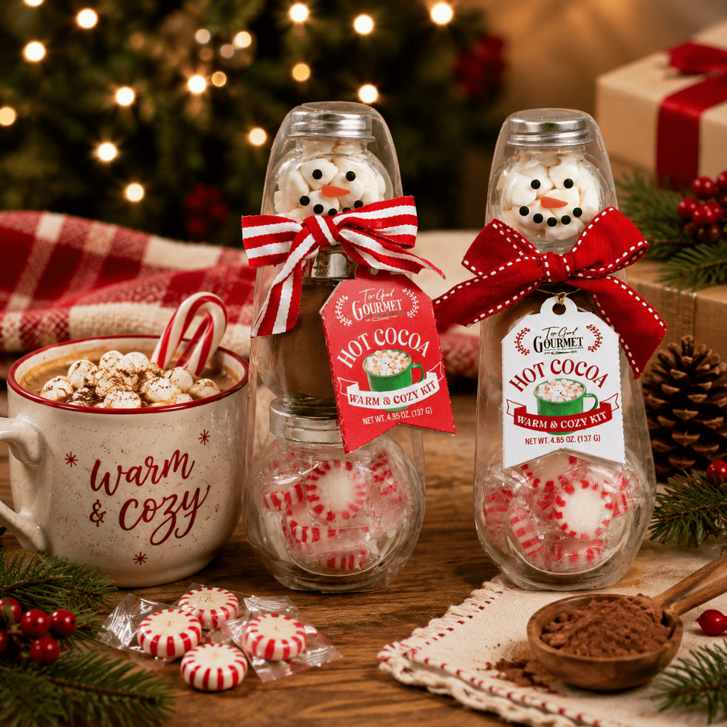 Stack Glass Jar Snowman Cocoa S/3