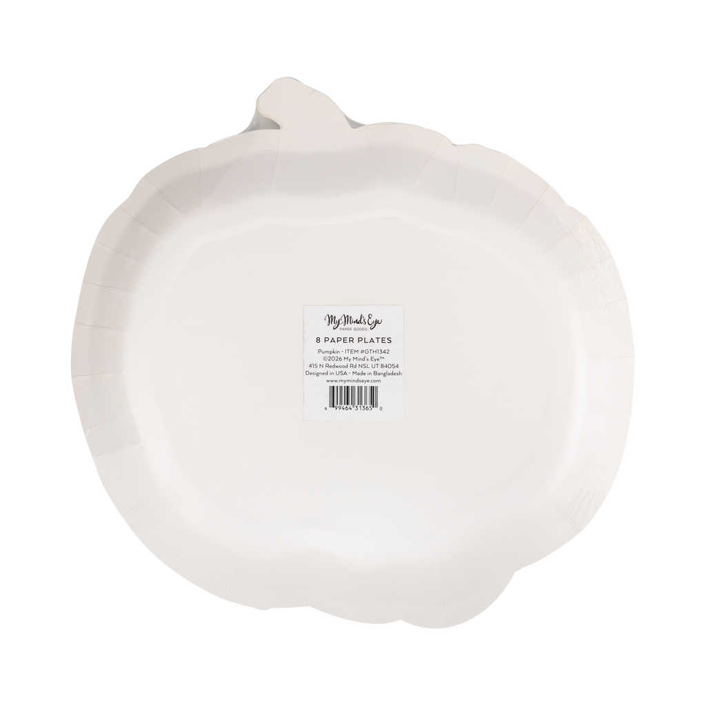 Pumpkin Line Art Shaped Paper Plates