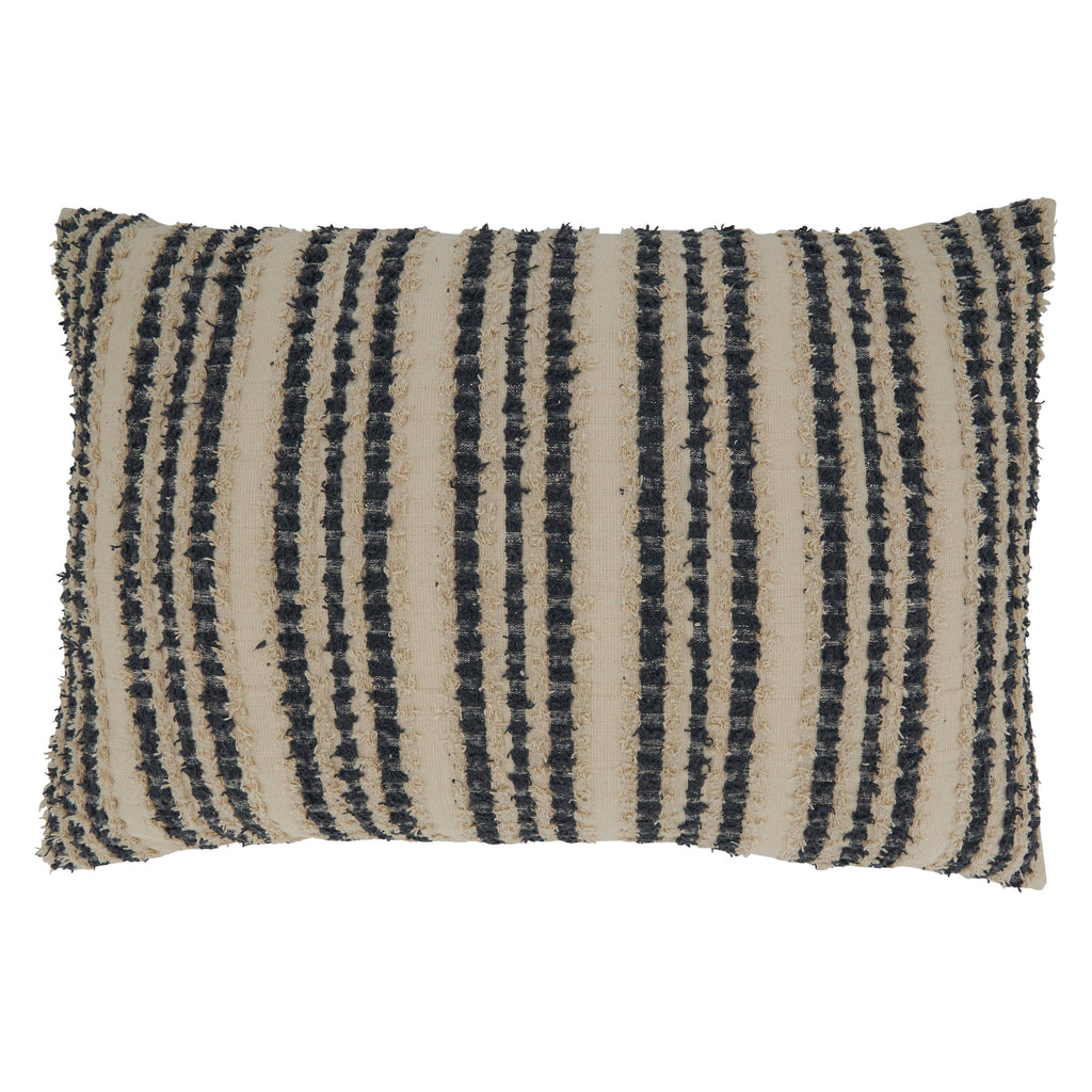 Striped Design Throw Pillow - Black and White
