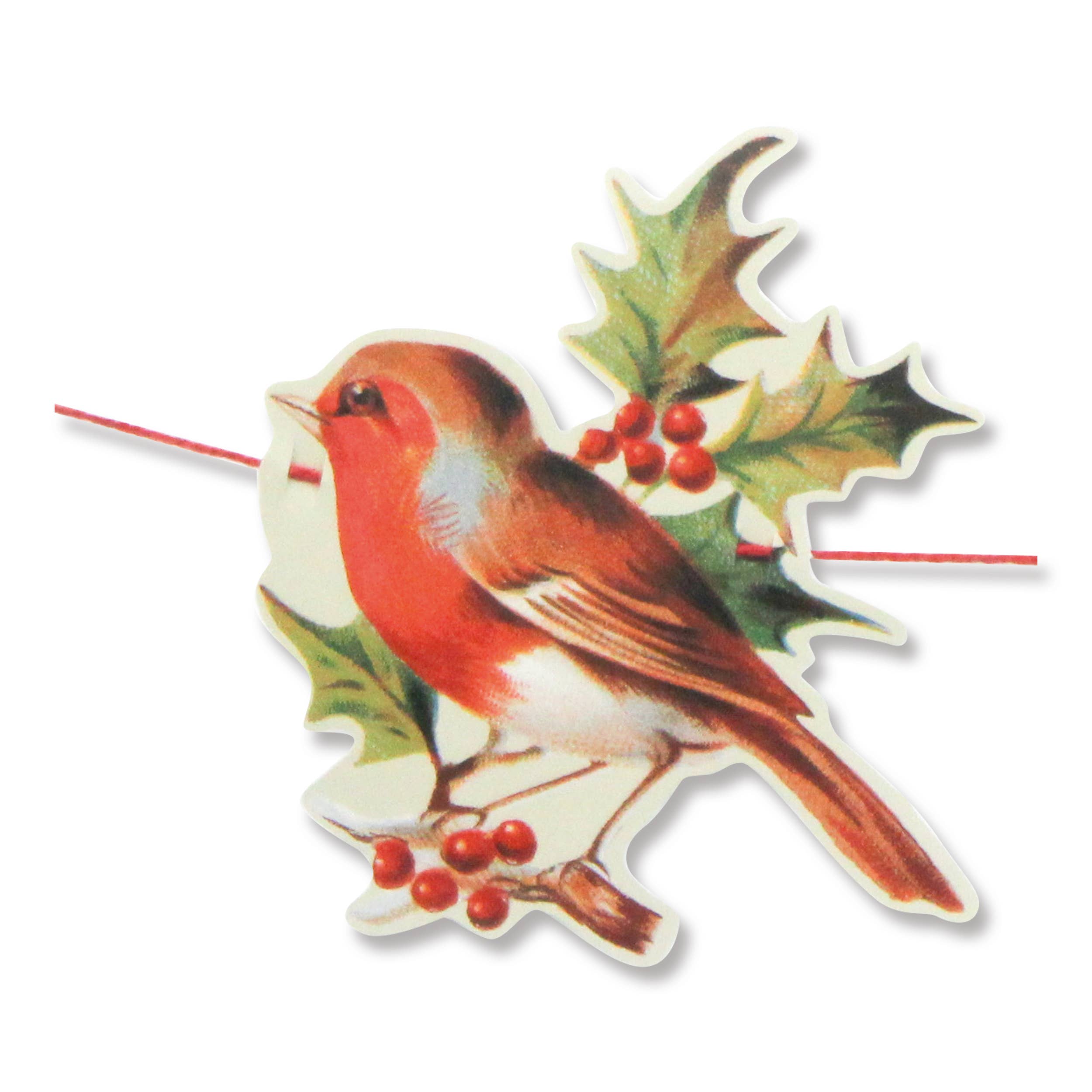 Robin And Holly Christmas Garland