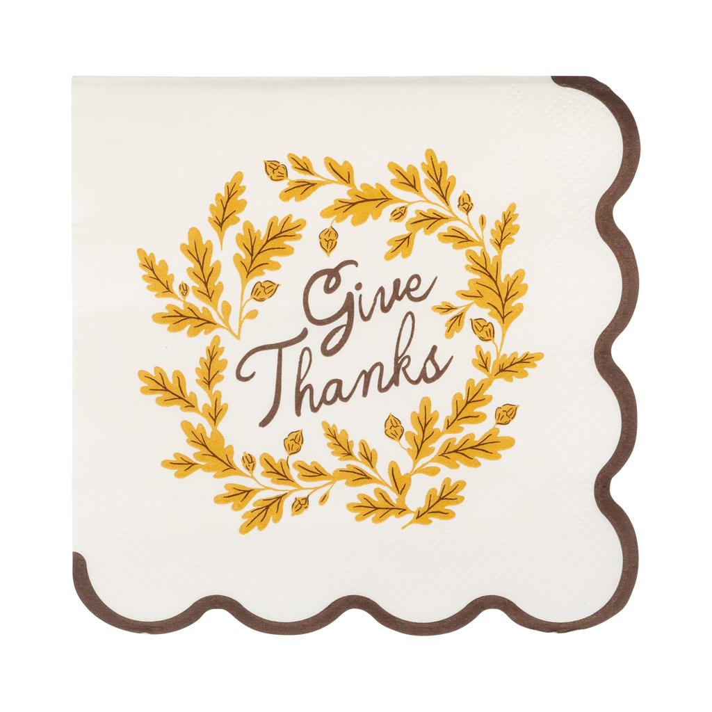 Give Thanks Cocktail Paper Napkins