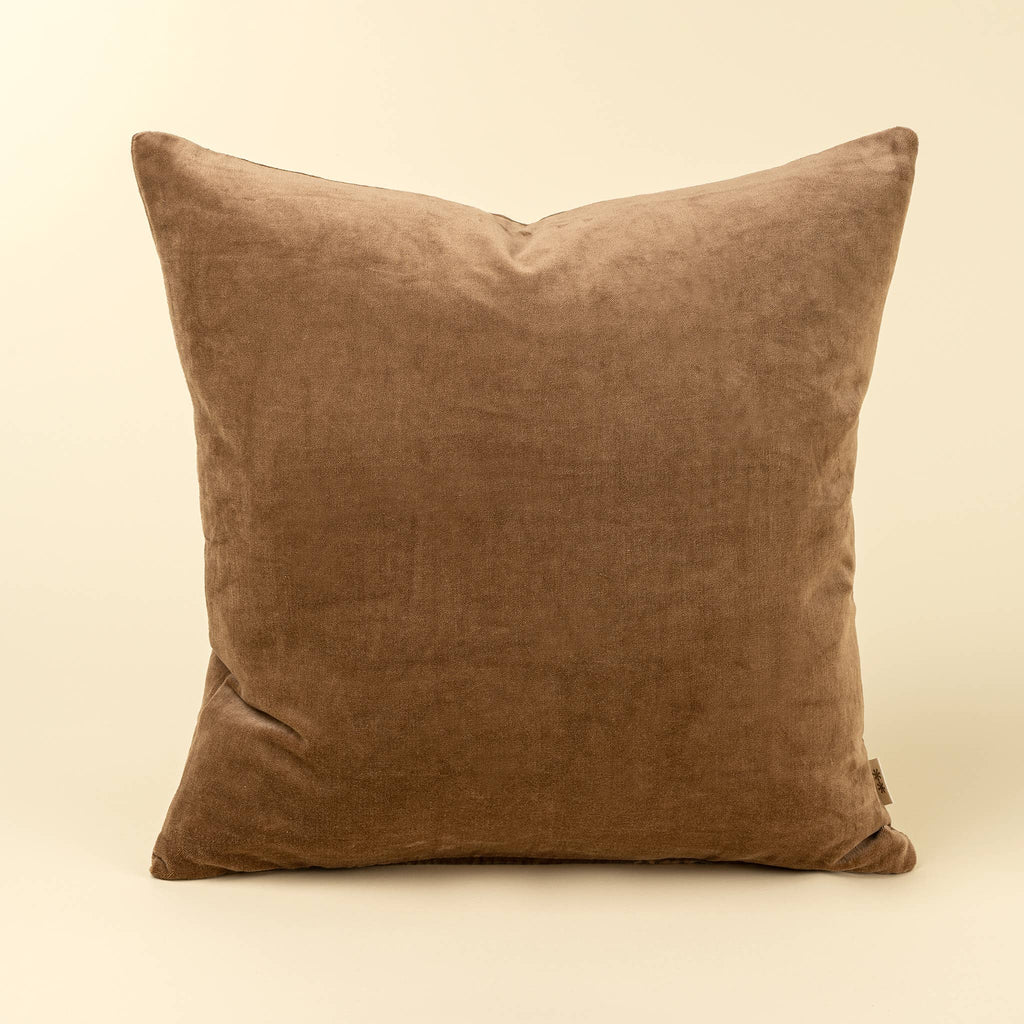 20x20 Vera Luxe Velvet Pillow, Caramel