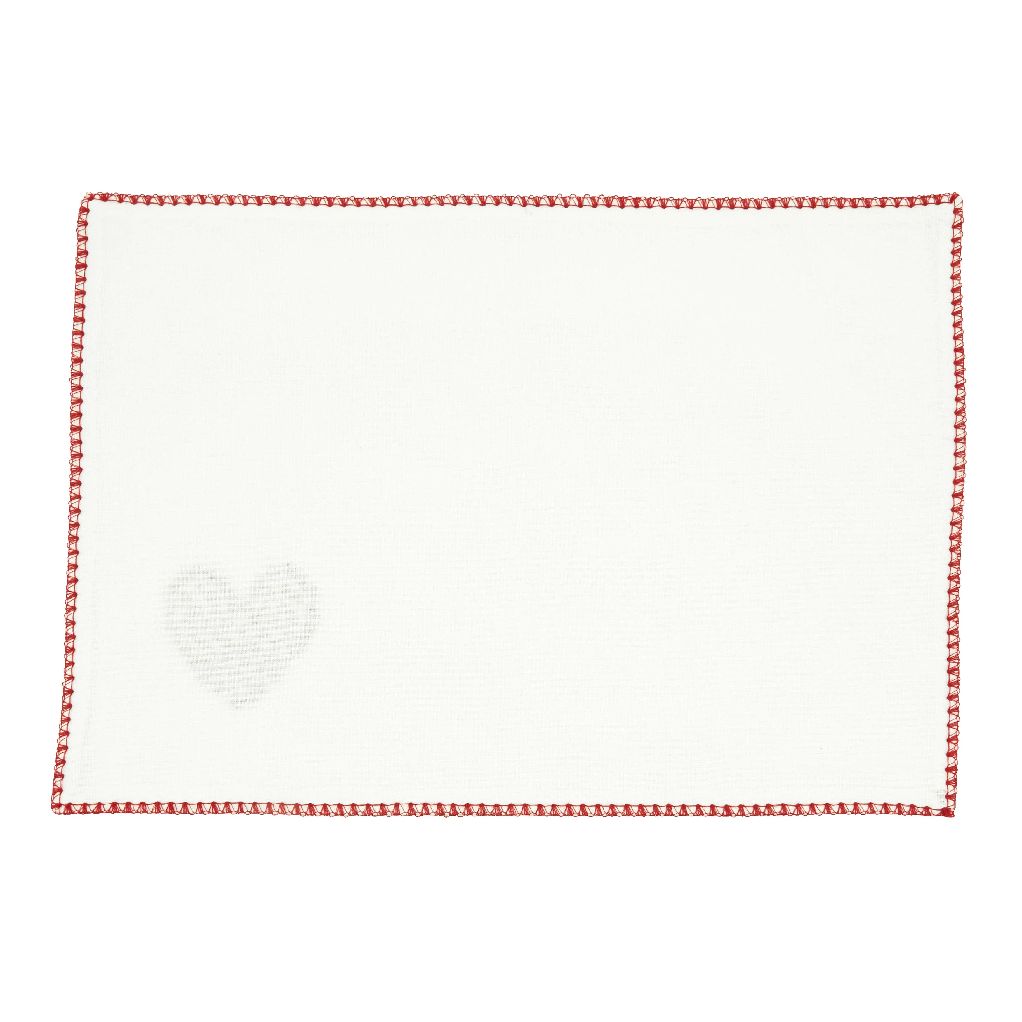 Embroidered Hearts Placemat