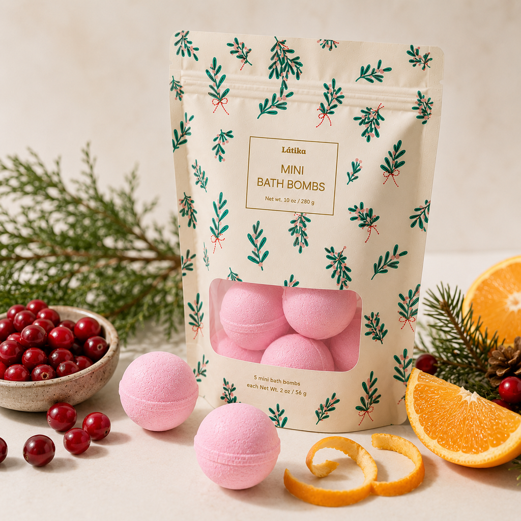 Mini Bath Bombs Gift Bag Cranberry Fizz