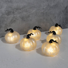 Battery Operated Mini Glass Pumpkins