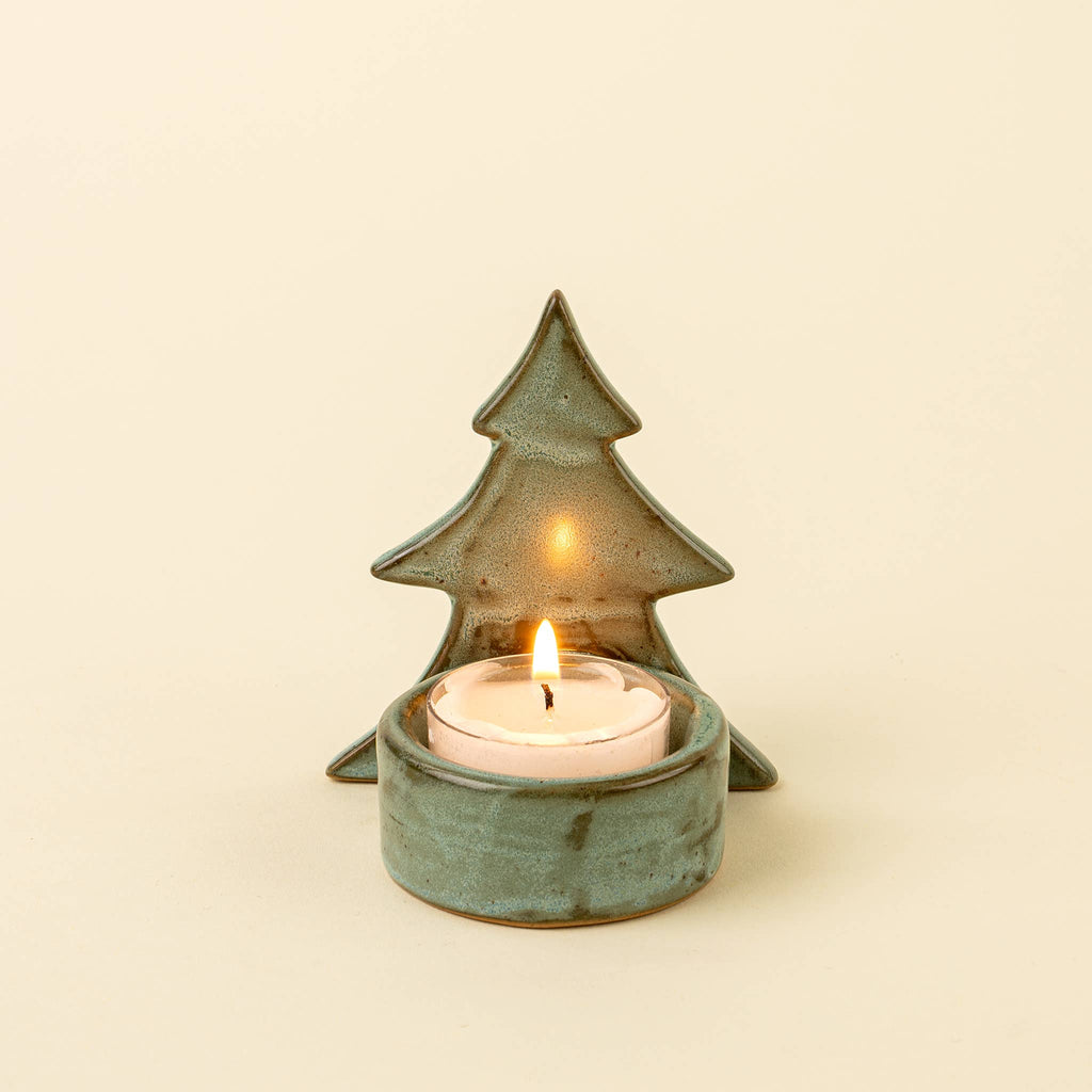 Green Winterlight Tree Tealight Holder