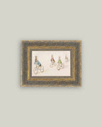 Biking Bunnies Framed Antique Art - 16" x 12"