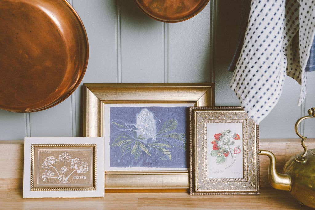 Study of Strawberries Framed Antique Art