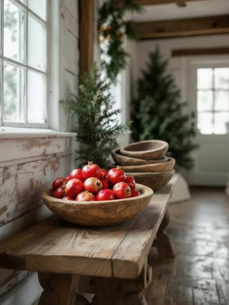 Found Dough Bowl Natural Lg