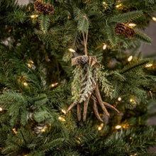 6" Antler Ornament with Bow and Foliage