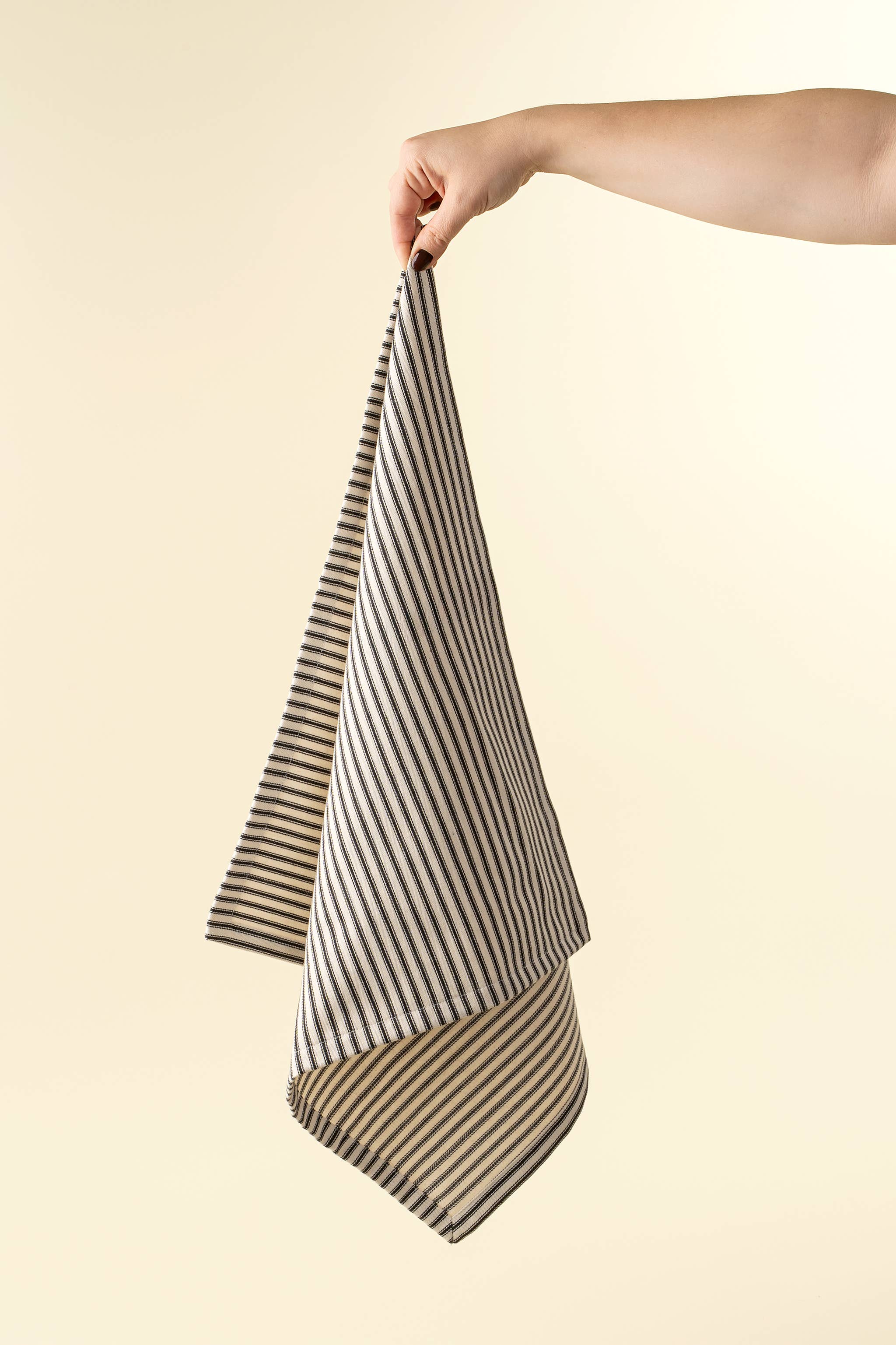 Black Ticking Napkins S/4