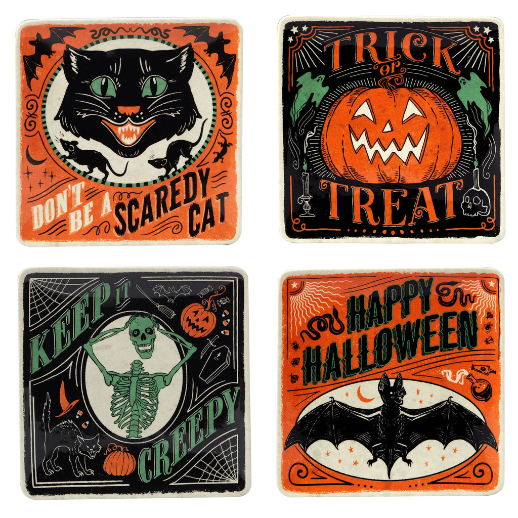 Scaredy Cat Halloween Dessert Plate 8.5" asst.