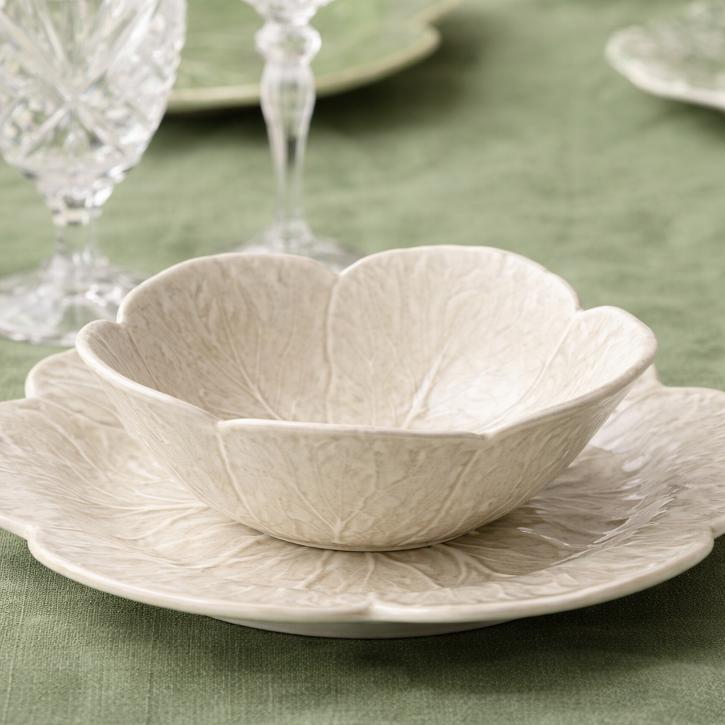 Le Jardin White Cabbage Cereal Bowl 8"