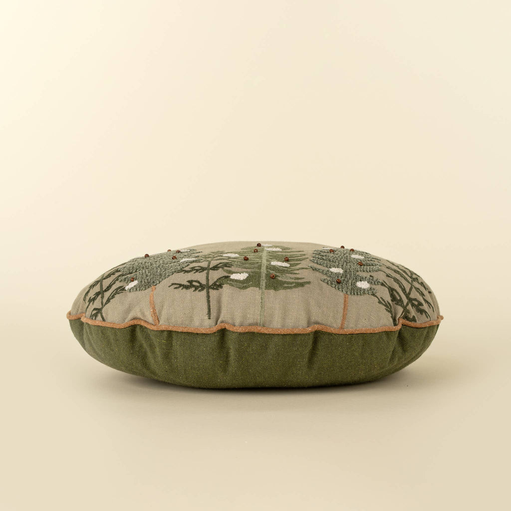Alpine Trees Round Pillow