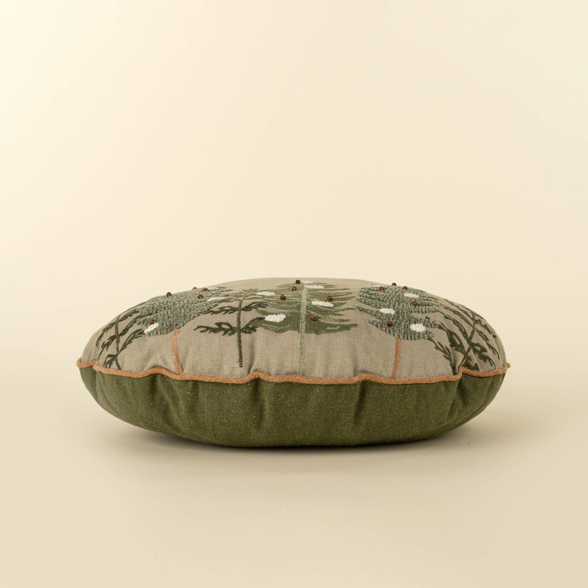 Alpine Trees Round Pillow