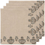Salvia Block Print Napkins Set/4