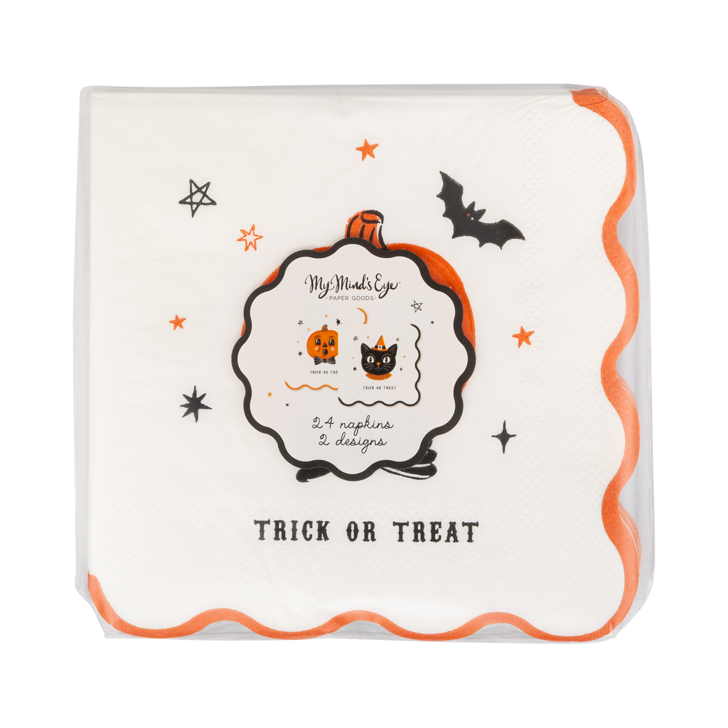 Vintage Halloween Characters Cocktail Napkin
