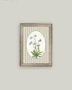 Blue Blooms on Stripe