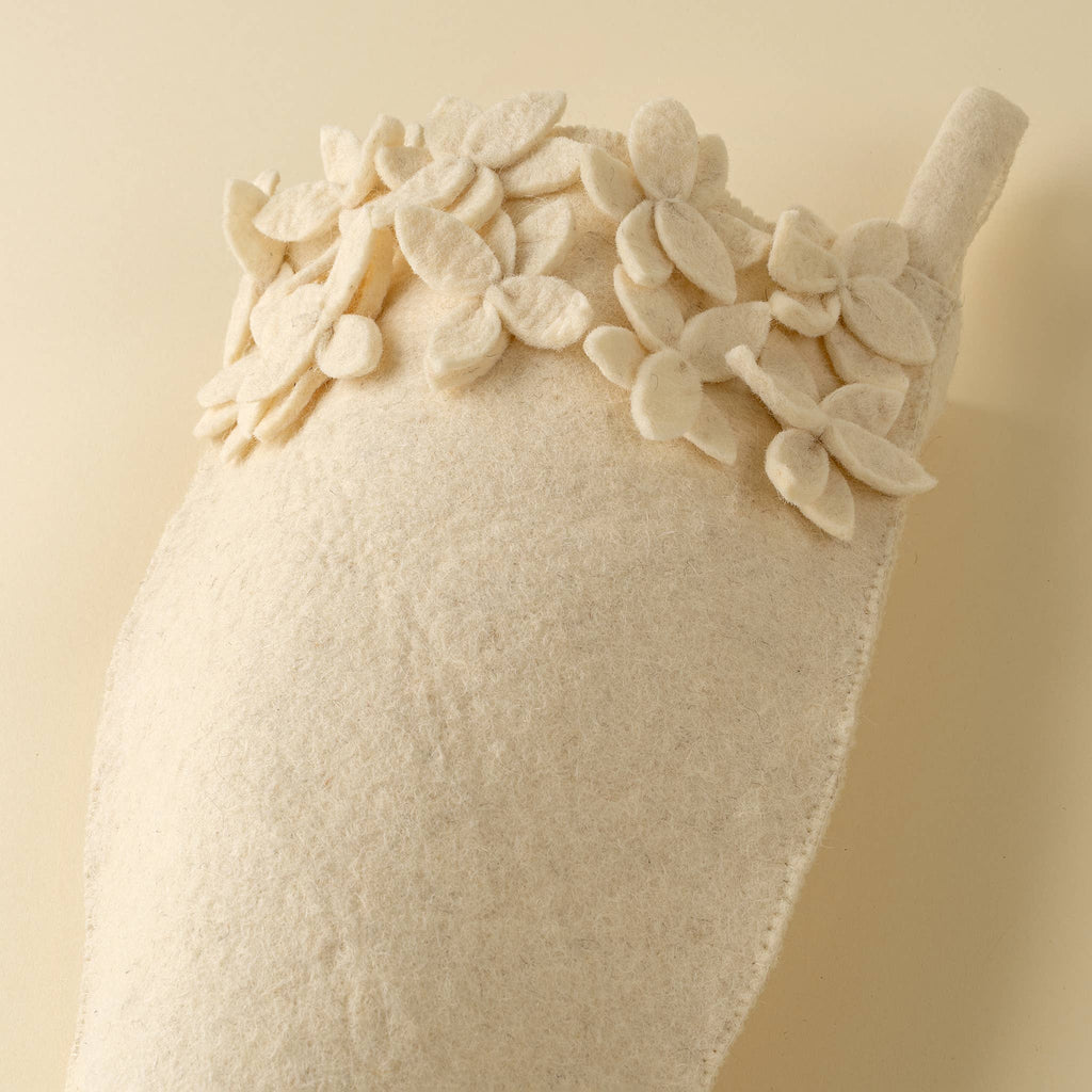 Winter Bloom Felt Stocking
