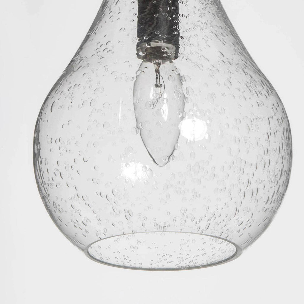 Tethyne 1-Light Wood Glass Pendant Light