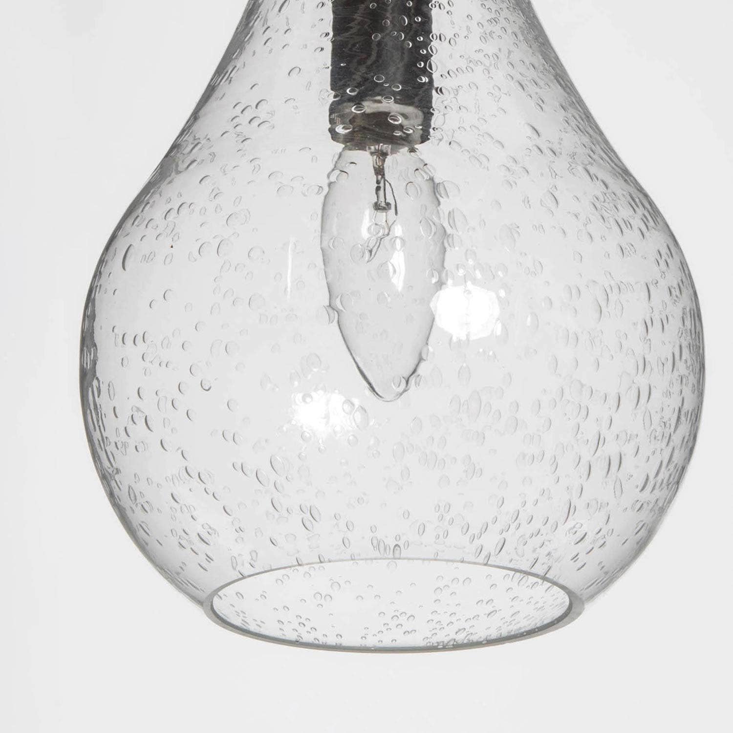 Tethyne 1-Light Wood Glass Pendant Light