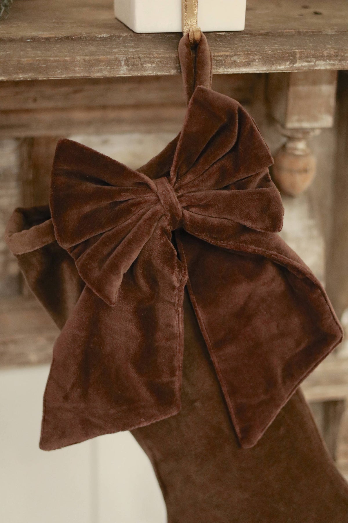 Velvet Bow Clip Clove