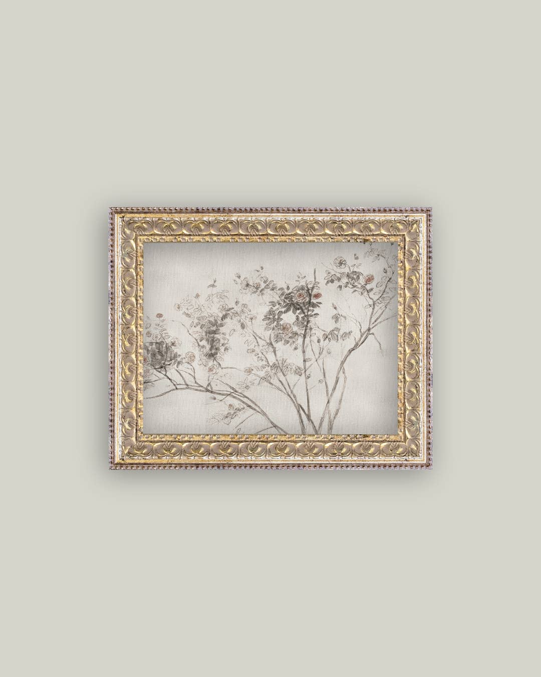 Rose Bush Framed Antique Art