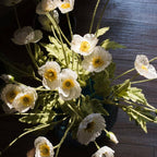 Silk Common Poppy Stem 22"