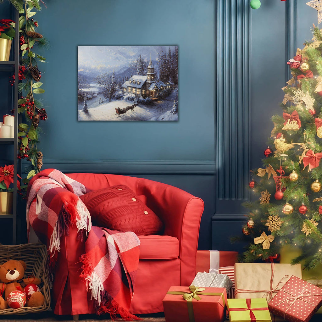 Winter Sleigh Ride Lighted Wall Art
