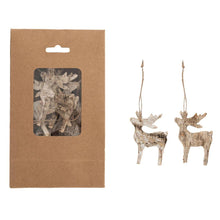 Birch Bark Deer Shaped Ornaments in Kraft Bag - Approximately 15 Pieces