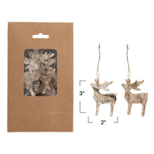 Birch Bark Deer Shaped Ornaments in Kraft Bag - Approximately 15 Pieces