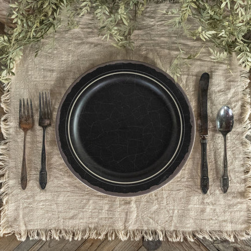Black Crackle Melamine Plate