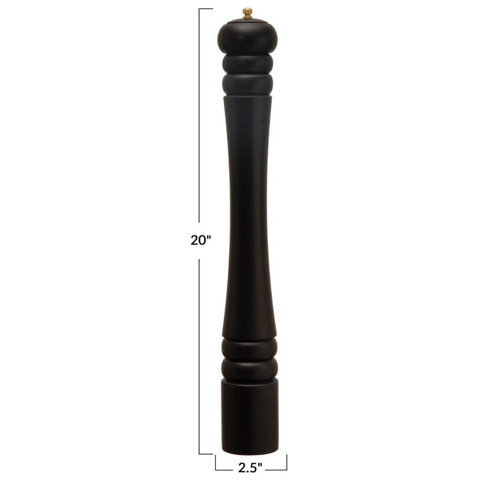 Black Rubberwood Salt & Pepper Mill – 20" Modern Grinder