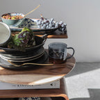 Blue Hand Stamped Stoneware Mug – 16 oz Assorted Styles