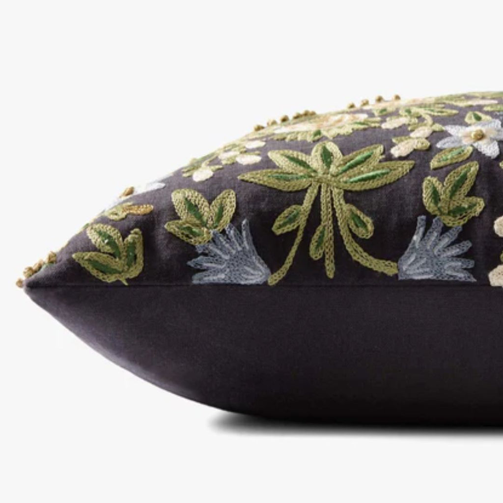 Blue & Green Wildflowers Lumbar Pillow - 13x21"
