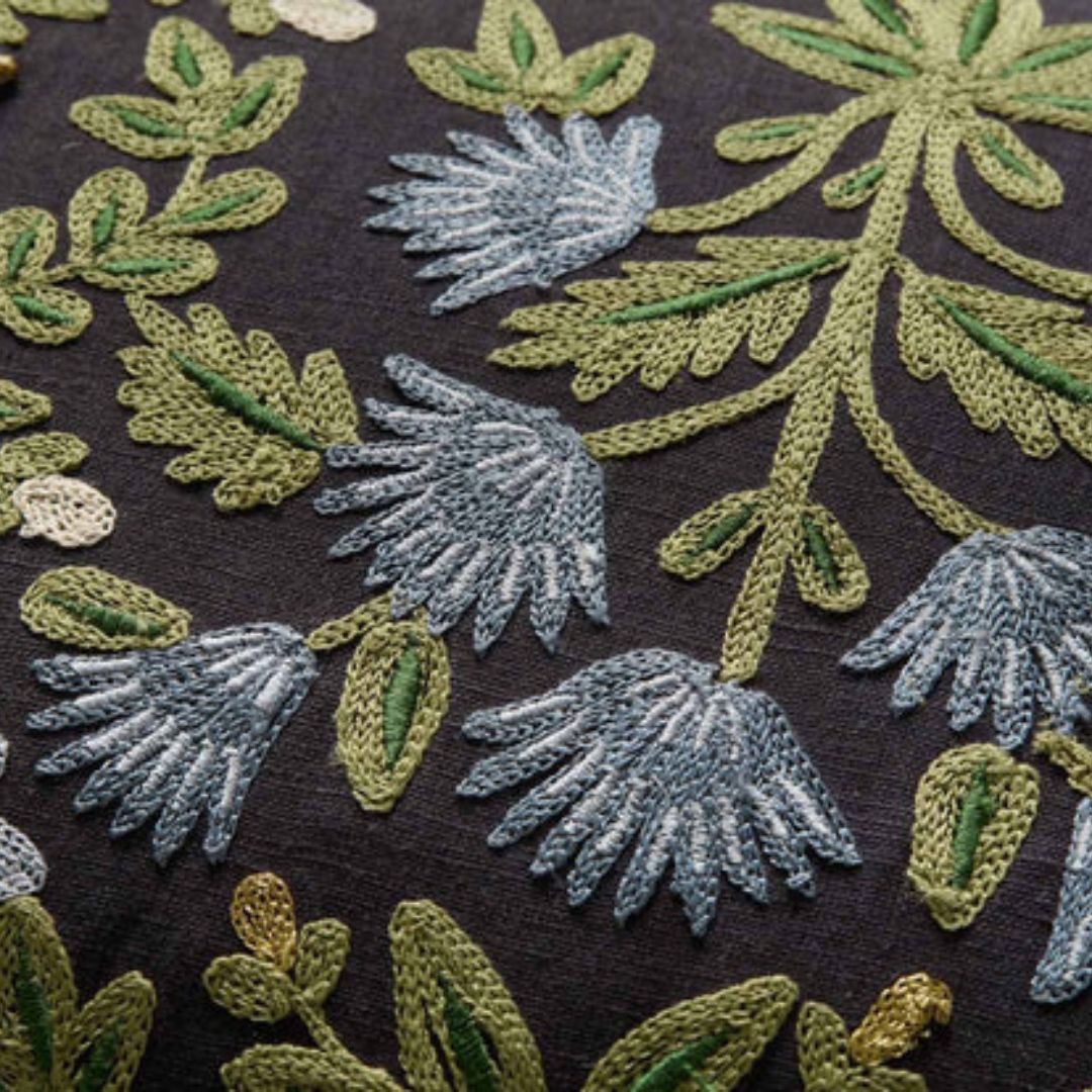 Blue & Green Wildflowers Lumbar Pillow - 13x21"