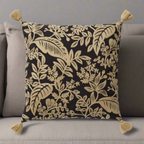 Botanical Black & Tan Throw Pillow - 22x22"