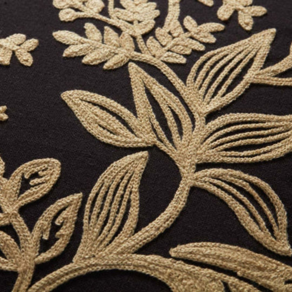 Botanical Black & Tan Throw Pillow - 22x22"